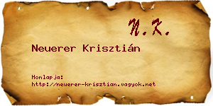 Neuerer Krisztián névjegykártya